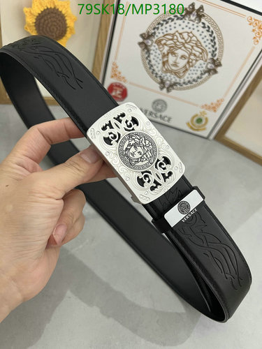 Versace Men's Black Cowhide Leather Belt with Medusa Buckle - 3.5CM Width 11 Versace Men's Black Cowhide Leather Belt with Medusa Buckle - 3.5CM Width