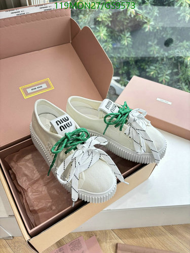 Miu Miu Women's Canvas Platform Sneakers with Unique Lacing