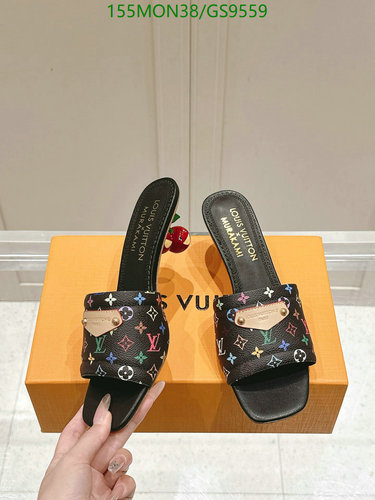 Louis Vuitton Women's Monogram Multicolor Slides - Elegant & Comfortable Heels