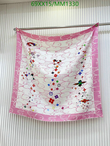 Louis Vuitton Silk Square Scarf - 90x90CM Pink Monogram Clouds