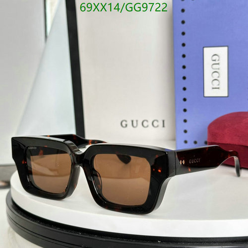 Gucci GG9722 Square Acetate Sunglasses - Stylish Brown Havana Frames