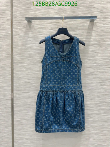 Louis Vuitton Denim Mini Dress with Monogram Pattern - Sleeveless & Stylish