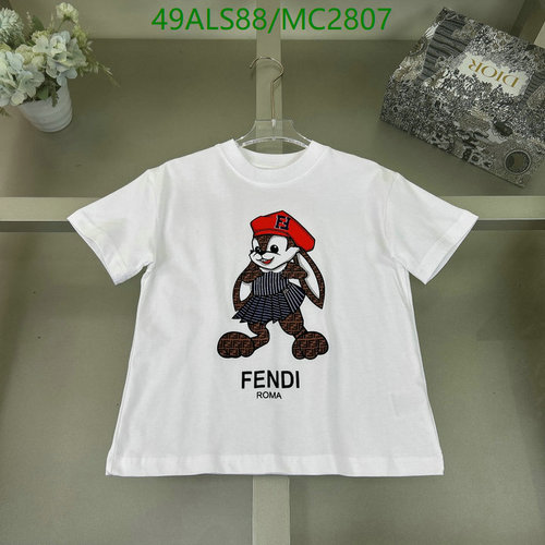 Fendi Kids Charming Bunny Print White Cotton T-Shirt for Children 2 Fendi Kids Charming Bunny Print White Cotton T-Shirt for Children
