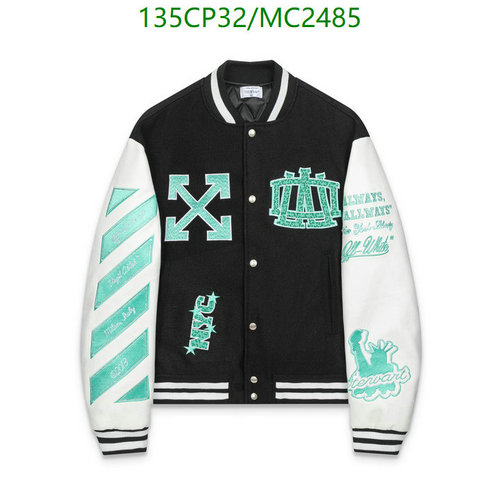 Products 8 Off-White Varsity Jacket with Embroidered Details - Unisex College Style