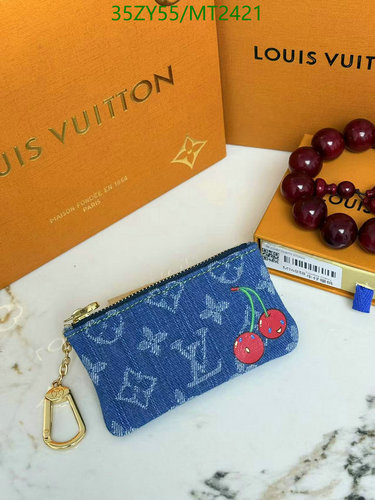 Products 10 Louis Vuitton Monogram Denim Zippy Coin Purse with Cherries - Compact Wallet