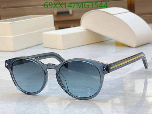 Prada MG3544 Round Blue Sunglasses | Gradient Lenses, Stylish Design