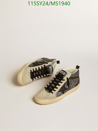 Golden Goose Mid-Star Glitter & Suede Sneakers for Women - Stylish High-Tops