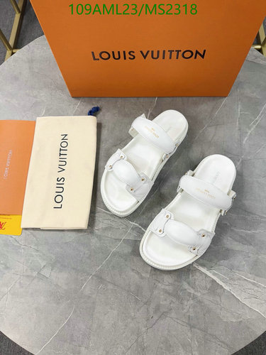 Louis Vuitton Unisex White Cowhide Leather Sandals for Men and Women 34 Louis Vuitton Women's White Cowhide Sandals - Comfortable & Stylish EU35-45