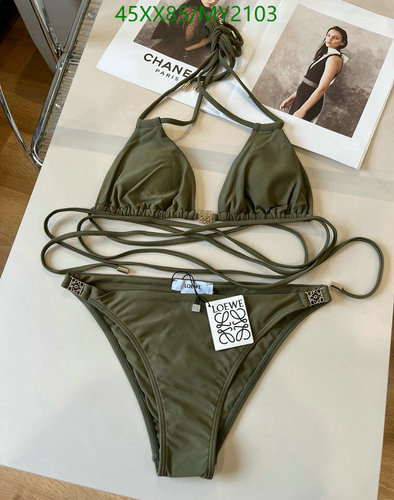 Loewe Luxury Womens Swimsuit with Adjustable Straps & Monogram Detail