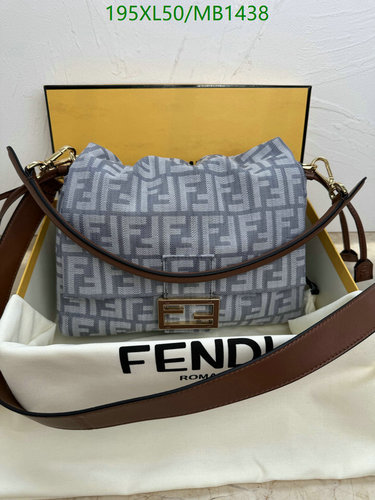 Fendi Baguette Bag Canvas Leather FF Motif Shoulder Handbag (Model 8833)