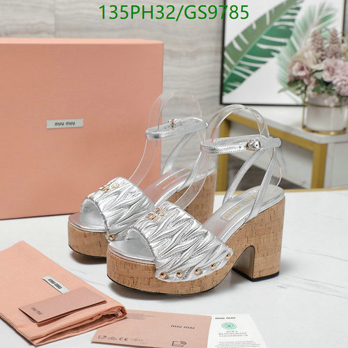 Miu Miu Women's Metallic Ruched Platform Sandals with Cork Wedge Heel