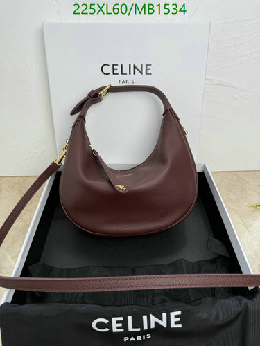 Celine Ava Bag in Supple Calfskin - Elegant Burgundy Shoulder Bag