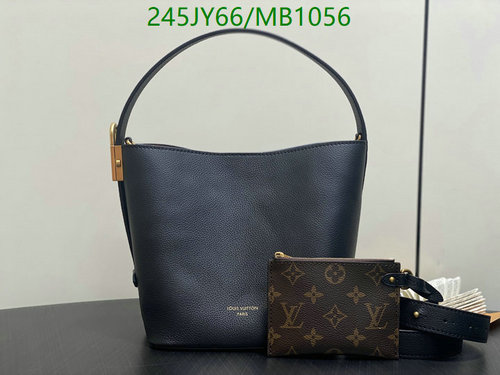 Louis Vuitton Leather Bucket Bag with Pouch - Elegant & Versatile Handbag