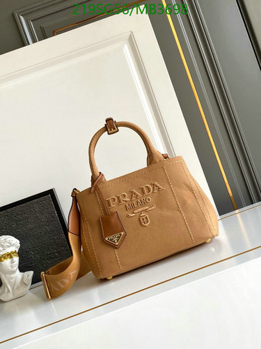 Prada Milano Canvas & Cowhide Tote Bag - Elegant Everyday Carryall