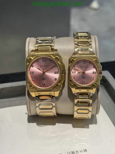Gucci Pink Dial Quartz Watch with Stainless Steel Strap - 30mm & 36mm Sizes