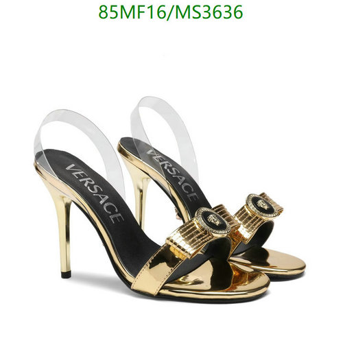 Versace Women's Medusa Aevitas Gold Metallic Leather High-Heel Sandals