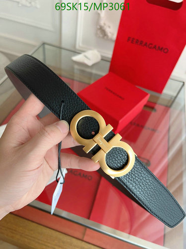 Salvatore Ferragamo Men's Reversible Gancini Buckle Leather Belt