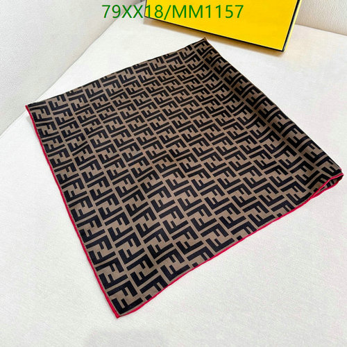 Fendi Silk Scarf with FF Logo Pattern - Luxurious & Versatile 90x90CM