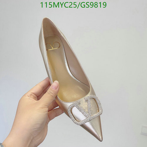 Valentino Garavani Women's Gold VLogo Signature Crystal Pumps 4.5CM Heel
