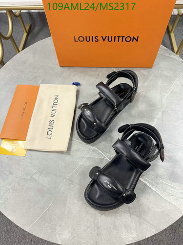Louis Vuitton Unisex Black Leather Sandals - MS2317 - Comfortable & Stylish 33 Louis Vuitton Unisex Black Leather Sandals - MS2317 - Comfortable & Stylish