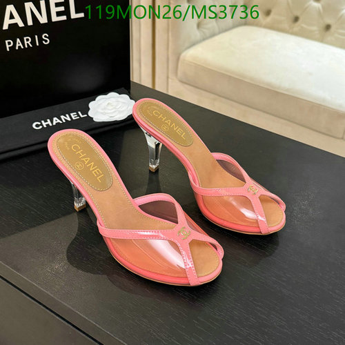 Chanel Women's Pink Sheepskin & Cowhide Mules with Transparent Heels