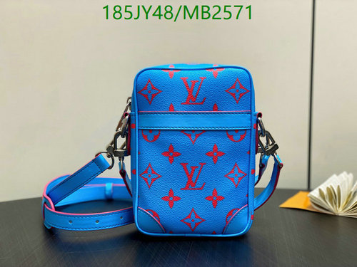 Louis Vuitton Outdoor Messenger Bag Blue Monogram Coated Canvas with Leather Trim