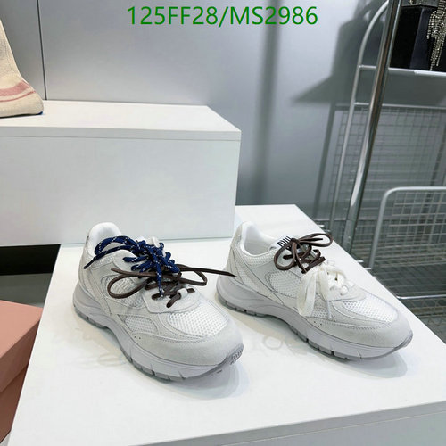 Miu Miu Women's White Mesh and Cowhide Fashion Sneakers with Chunky Sole