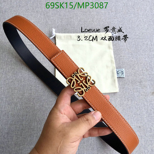 Loewe Reversible Anagram Buckle Belt - Premium Cowhide Leather 3.2cm Width 8 Loewe Reversible Anagram Buckle Belt - Premium Cowhide Leather 3.2cm Width