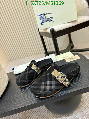 Burberry Check Suede Mules - Unisex Slip-On Loafers for Everyday Comfort