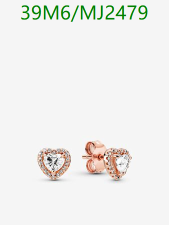 Pandora Rose Gold-Tone Heart Cubic Zirconia Stud Earrings for Women
