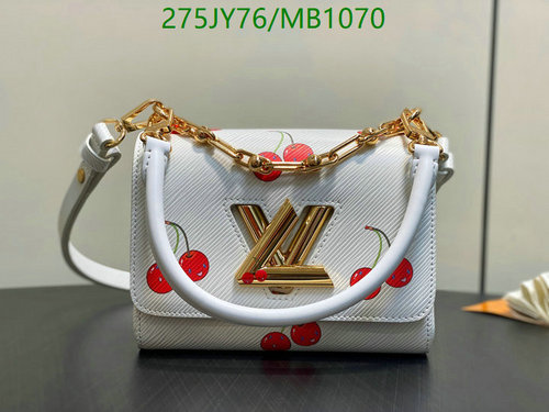 Louis Vuitton Cherries Twist MM Bag White Epi Leather Gold Hardware Shoulder Bag