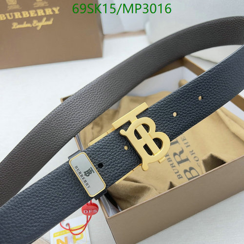 Burberry Reversible "TB" Buckle Cowhide Leather Belt for Men - Iconic Style