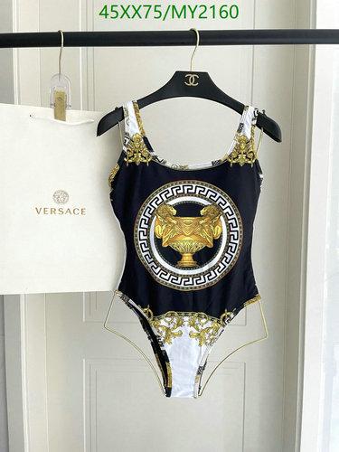 Versace Medusa Amplified Swimsuit - Black & Gold Designer One-Piece Bathing Suit
