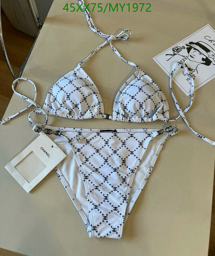 Chanel Luxury Women's Triangle Bikini Set - Stylish Monogram Swimwear