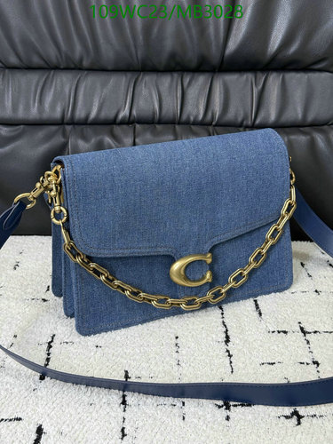 Chic Coach Tabby Shoulder Bag 26 in Denim with Gold-Tone Hardware