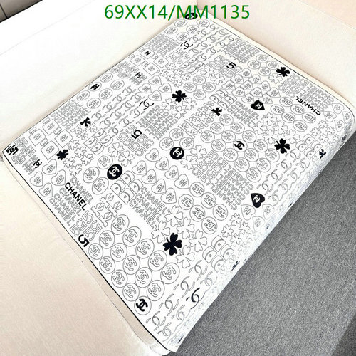 Chanel Silk Scarf - Elegant Black & White Logo Pattern, 90x90CM