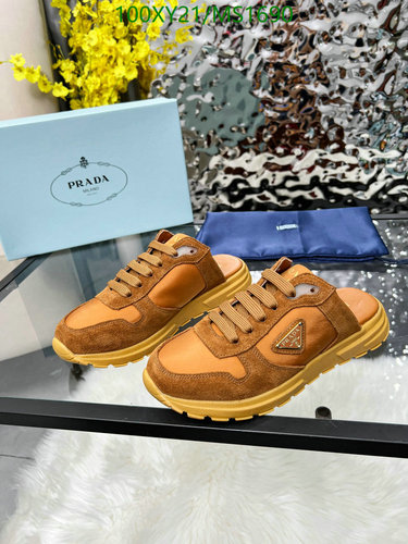 Prada Women's Leather Mule Sneakers - Stylish Slip-On Footwear MS1690