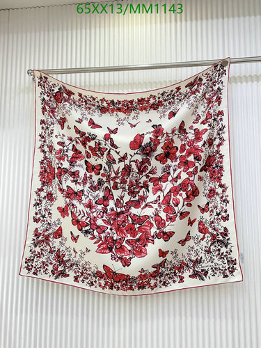 Dior Butterfly Silk Scarf - Luxurious Square Shawl for Women 90x90CM