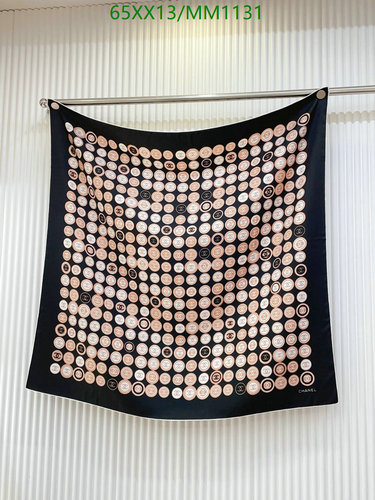 Chanel Silk Scarf with Iconic CC Logo Coin Print - 90x90CM Square Design