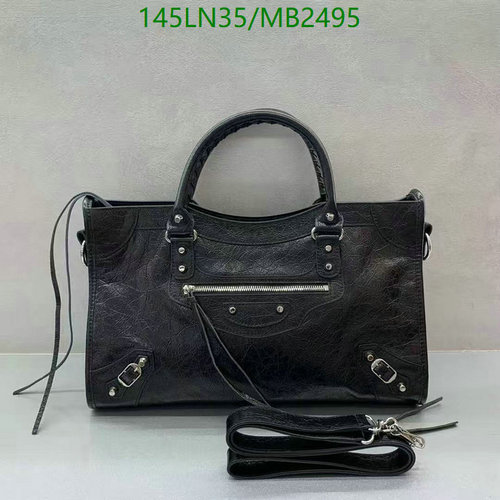 Products 40 Balenciaga Classic City Black Cowhide Leather Handbag with Shoulder Strap