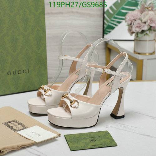 Gucci Women's White Platform Sandals with Horsebit Detail - High Heel Elegance