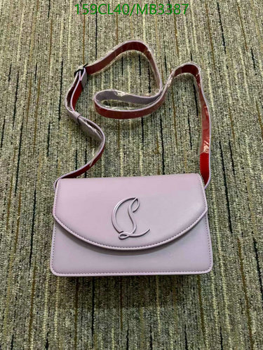 Christian Louboutin Hobo Crossbody Bag - Lilac Genuine Leather Shoulder Bag