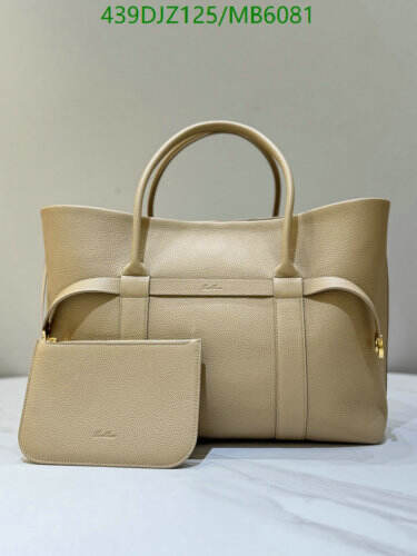 Loro Piana Sesia Large Tote Bag in Nude Leather with Pouch