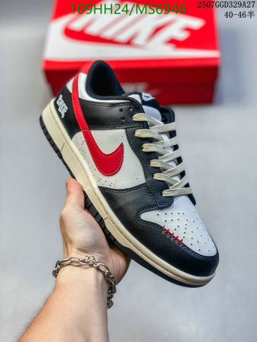 Nike Dunk Low Retro Premium Men's Shoes MS6946 - Black/White/Red, EU40-46