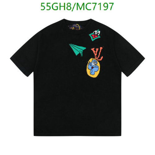 Louis Vuitton Men's Black Cotton T-Shirt with Cartoon Embellishments 6 Louis Vuitton Men's Black Cotton T-Shirt with Cartoon Embellishments