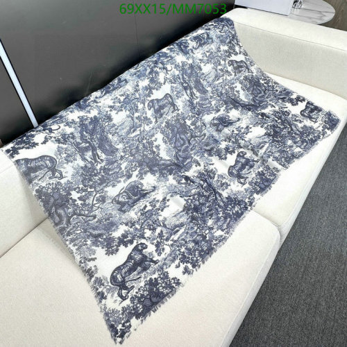 Dior Toile de Jouy Voyage Cashmere Long Shawl Scarf 140 x 180 cm