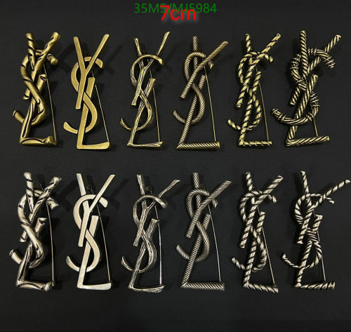 Yves Saint Laurent YSL Brooch Pin Brass Jewelry