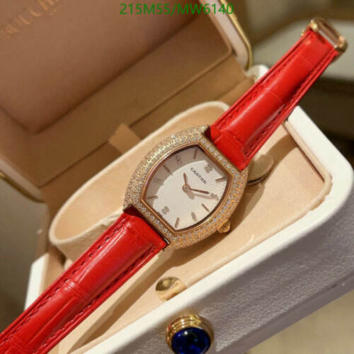 Cartier Women's Watch with Stainless Steel, Sapphire Glass & Leather Strap