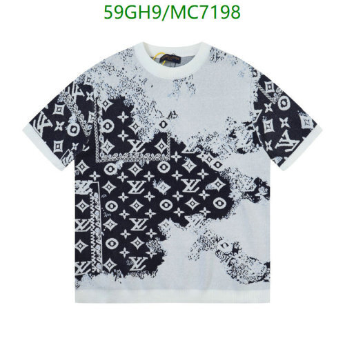 Louis Vuitton Men's Printed Cotton T-Shirt - Short Sleeve, Casual Style