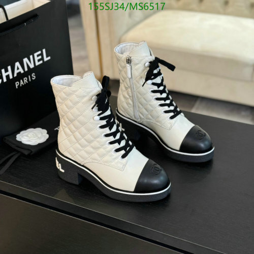 Chanel Women's Quilted Leather Ankle Boots with Lace-Up Closure - EU35-40